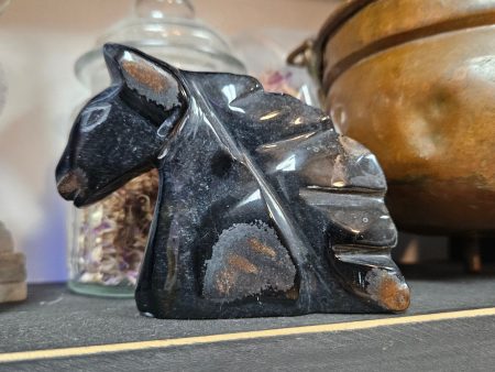 Blue Tiger Eye Carved Horse Head Supply