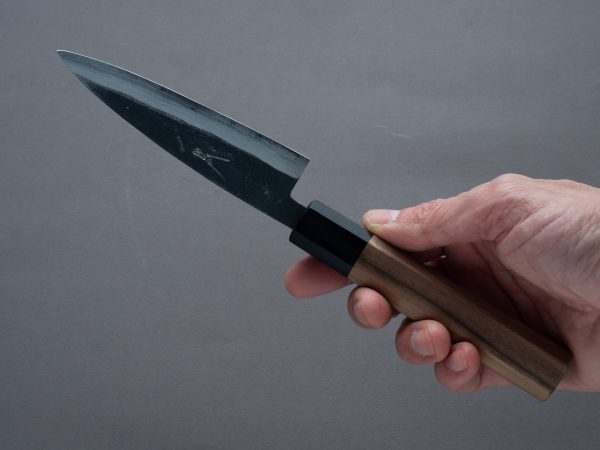 Hitohira - Harima - Super Blue - Stainless Clad - Kurouchi - 120mm Petty - Walnut Handle Online now