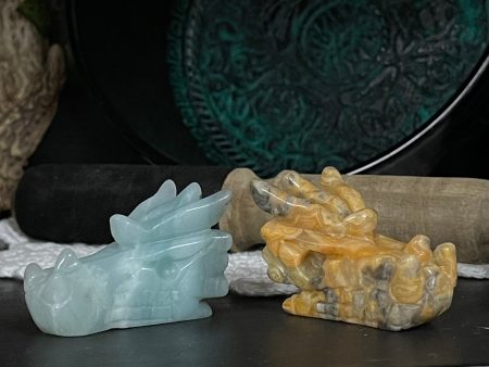 Carved Gemstones Dragon Heads, Medium - Various Online now