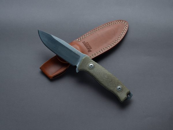 lionSTEEL - Fixed Blade - M5 - Sleipner - 110mm - Green Canvas Handle - Leather Sheath Discount