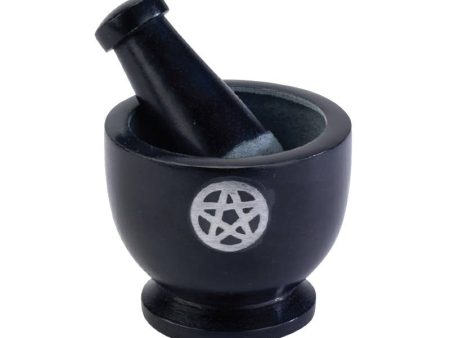 Pentacle Black Soapstone Morter & Pestle 3  Online Sale