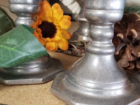 Pewter Candle Holders (set of 2) Supply