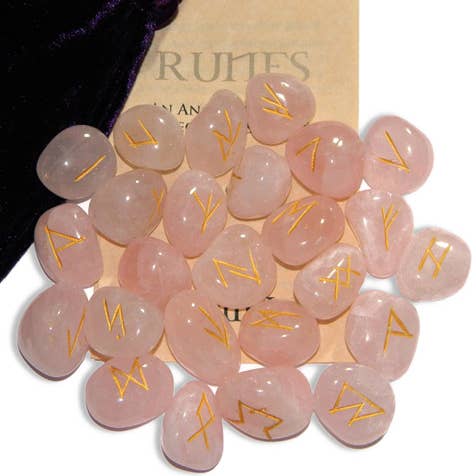 Rose Quartz Gemstone Runes - Starlinks Gifts Online Sale