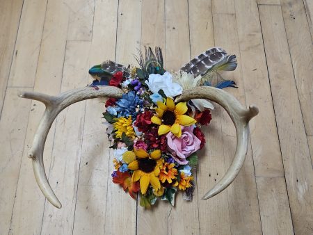 Boho Deer Rack & Flowers on Sale