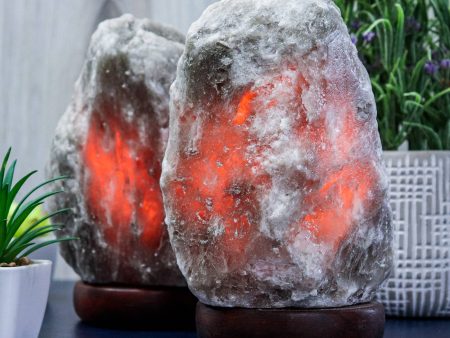 Natural GRAY Himalayan Salt Lamp - 6-8 Lbs Fashion