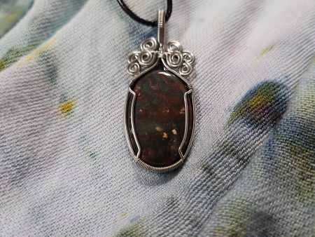 Wire Wrapped Bloodstone Necklace Online Sale