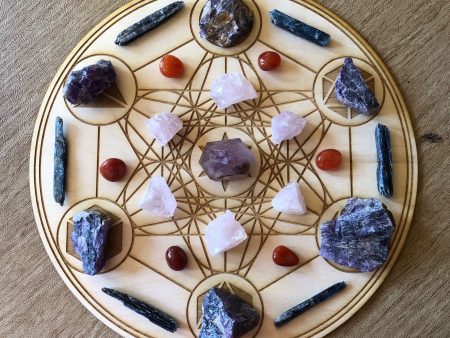 Metatron’s Cube - Platonic Solids Crystal Grid   Altar Tile For Sale