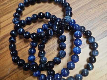 Tiger Eye , Blue - Bead Bracelet - 8 mm Supply