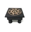 Black Wood Altar Table Gold Washed Pentacle on Sale