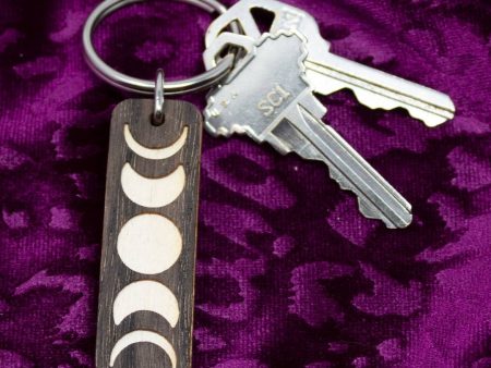 Wood Cut Moon Phase Key Holder Cheap