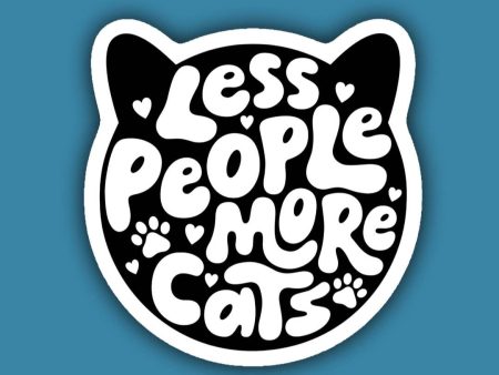 Less People More Cats - Sticker Hot on Sale