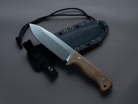 lionSTEEL - Fixed Blade - T6 - CPM 3V - 150mm - Canvas Micarta - Kydex Sheath Online now