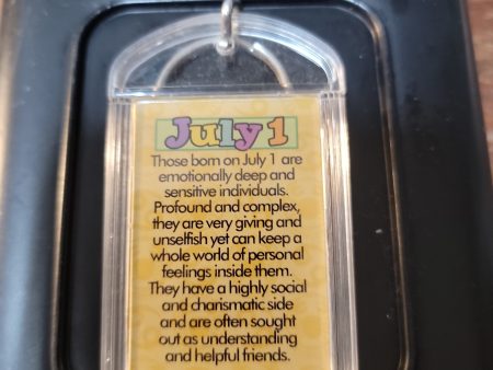 Vintage Birthday Meaning Key Chain July and August Discount