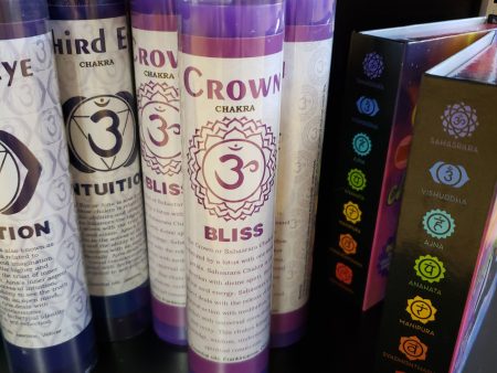 Chakra Scented Pillar Candles- Crown 7  Online