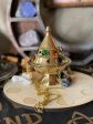 Brass Hanging Incense Burner with Beading - Med Cheap