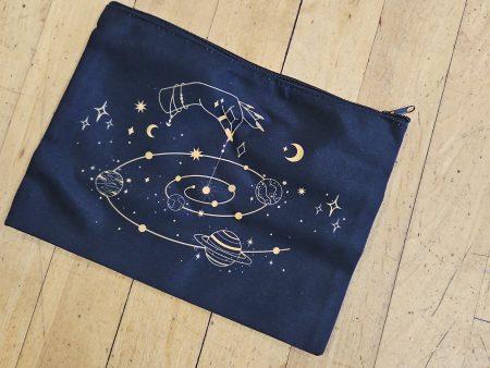 Zippered Tarot Bags - Mystic Hands and Universe by String (Black) Discount