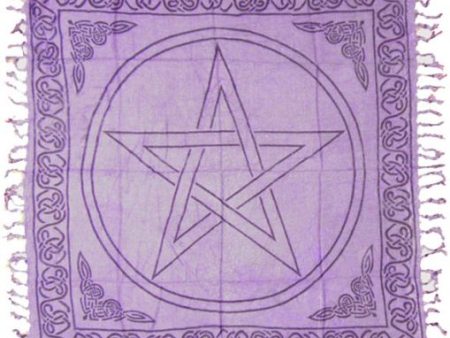 Altar Cloth 18 x 18 inch: Purple Pentagram Cheap