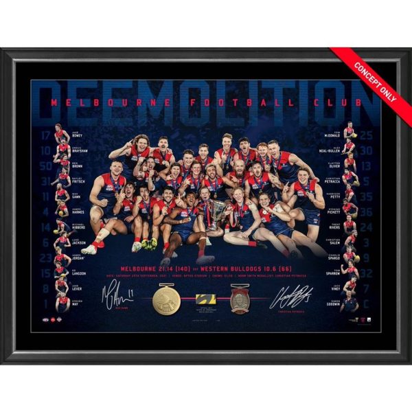 MELBOURNE DEMONS 2021 DUAL SIGNED LITHOGRAPH on Sale