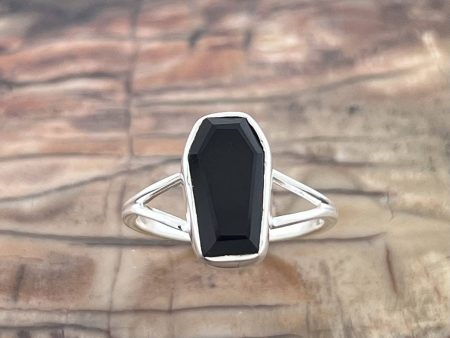 Black Onyx Coffin Ring Sterling Silver Supply