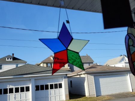 Large Stainglass 5 Element Point Star on Sale