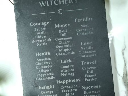 Kitchen Witch Correspondences Slate Sign    Trivet For Sale