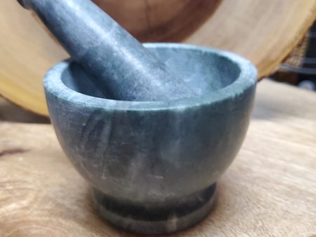 Large Green Soapstone Mortar and Pestle Set 4  Sale