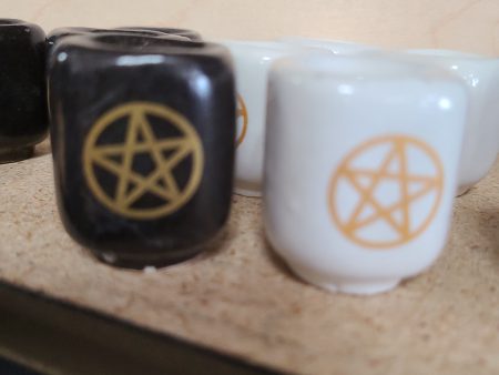 Pentacle Ceramic Chime Holders - Black and White Styles Online now