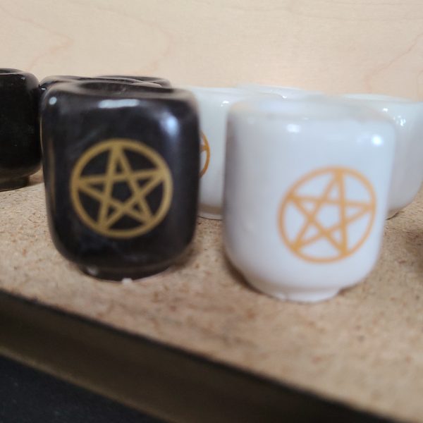 Pentacle Ceramic Chime Holders - Black and White Styles Online now