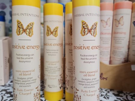 Herbal Intention Pillar Candle 7  - Positive Energy For Cheap