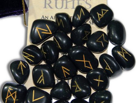 Black Agate Gemstone Runes  - Starlinks Gifts Hot on Sale