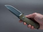 lionSTEEL - Fixed Blade - M5 - Sleipner - 110mm - Green Canvas Handle - Leather Sheath Discount