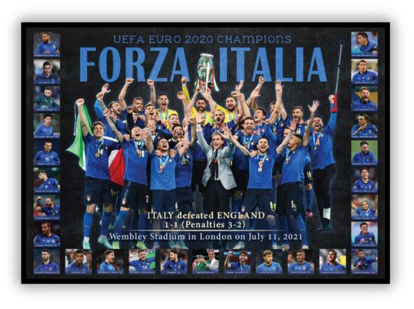 Italy Euro 2020 Collage Print Framed Italia Online