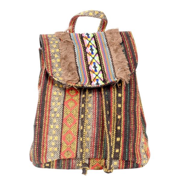 Small Gold Tones Backpack with Fringe For Discount