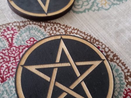 Pentagram   Pentacle Engraved Wooden Magnet Sale