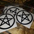 Black Pentacle   Pentagram Sticker    Decal 3 1 2 inches Fashion