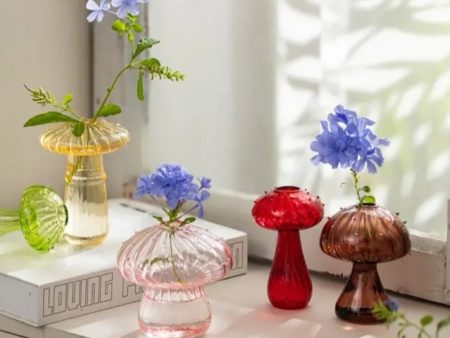 Assorted Glass Mushroom Hydroponics Vases on Sale