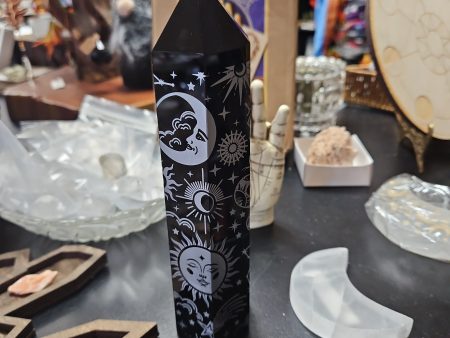 Black Obsidian Tower with Sun and Moons 9  (SILVER) Discount