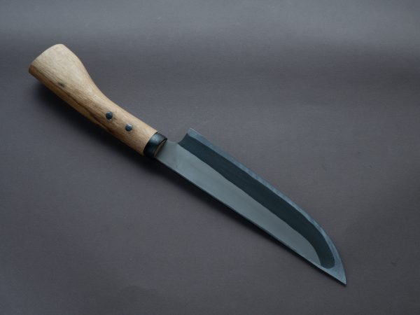 Ajikataya - Kengata Single Bevel Hatchet - Kurouchi - White #2 - 210mm - Oak Handle - Belt Sheath Online Sale