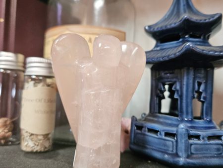 Rose Quartz Carved Angel Online Hot Sale