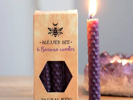 Blessed Be Purple Beeswax Chime Candles - 6 Pack Online now