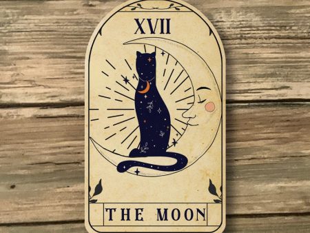 Handcrafted Moon Tarot Card Wood Magnet For Sale