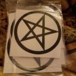 Black Pentacle   Pentagram Sticker    Decal 3 1 2 inches Fashion