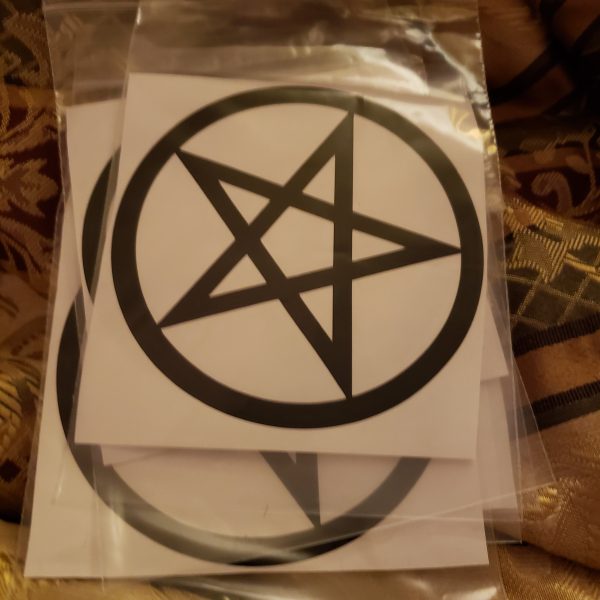 Black Pentacle   Pentagram Sticker    Decal 3 1 2 inches Fashion