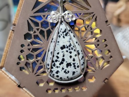 Wire Wrapped Dalmatian Jasper Necklace Sale