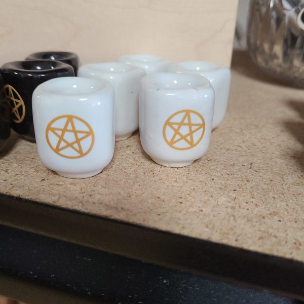 Pentacle Ceramic Chime Holders - Black and White Styles Online now