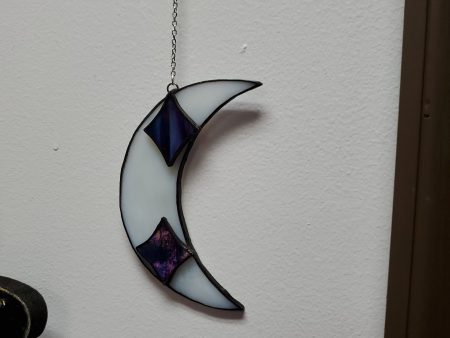 Stainedglass Moon with Stars Blue Online Sale