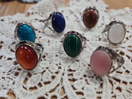 Boho Gemstone Rings - Band Adjustable Fashion