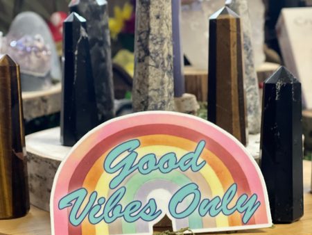 Color Sticker: Good Vibes Only Sticker 4 inches Online Sale