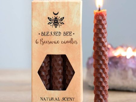 Blessed Be Brown Beeswax Chime Candles - 6 Pack For Sale