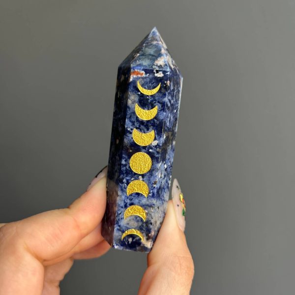 Sodalite Etched Moon Phase Tower For Sale